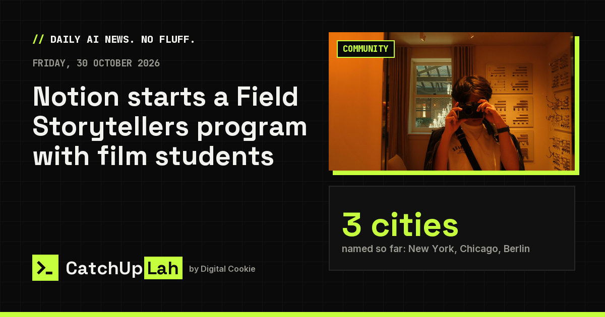 Notion、映画学生と組む「Field Storytellers」プログラムを開始