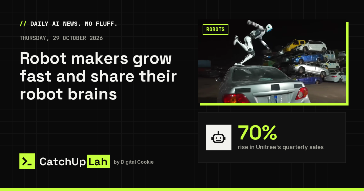 Robot makers grow fast and share their robot brains